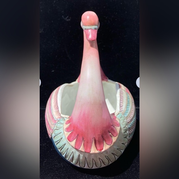 Swan Retro Ceramic Basket Vintage Antique - Picture 3 of 5